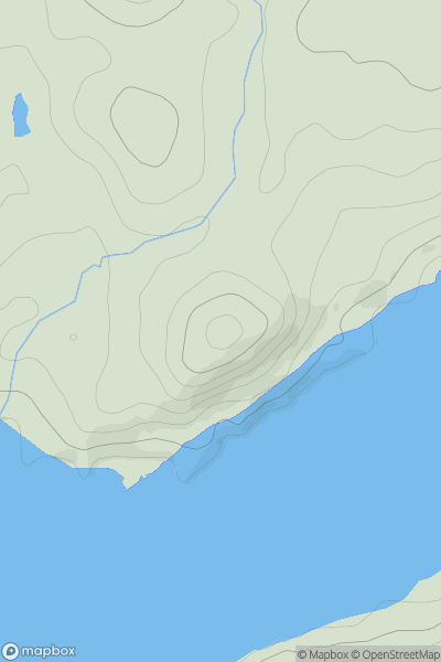 Thumbnail image for Dun na Cuaiche [Oban to Loch Fyne] showing contour plot for surrounding peak